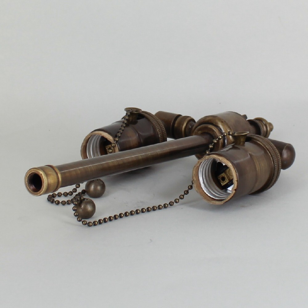 Lamp Parts - Lighting Parts - Chandelier Parts 7in. Bottom Stem Bottom Stem Antique Brass Finish Pull Chain Cluster - Lamp Parts - Lighting Parts - Chandelier Parts 7in. Bottom Stem