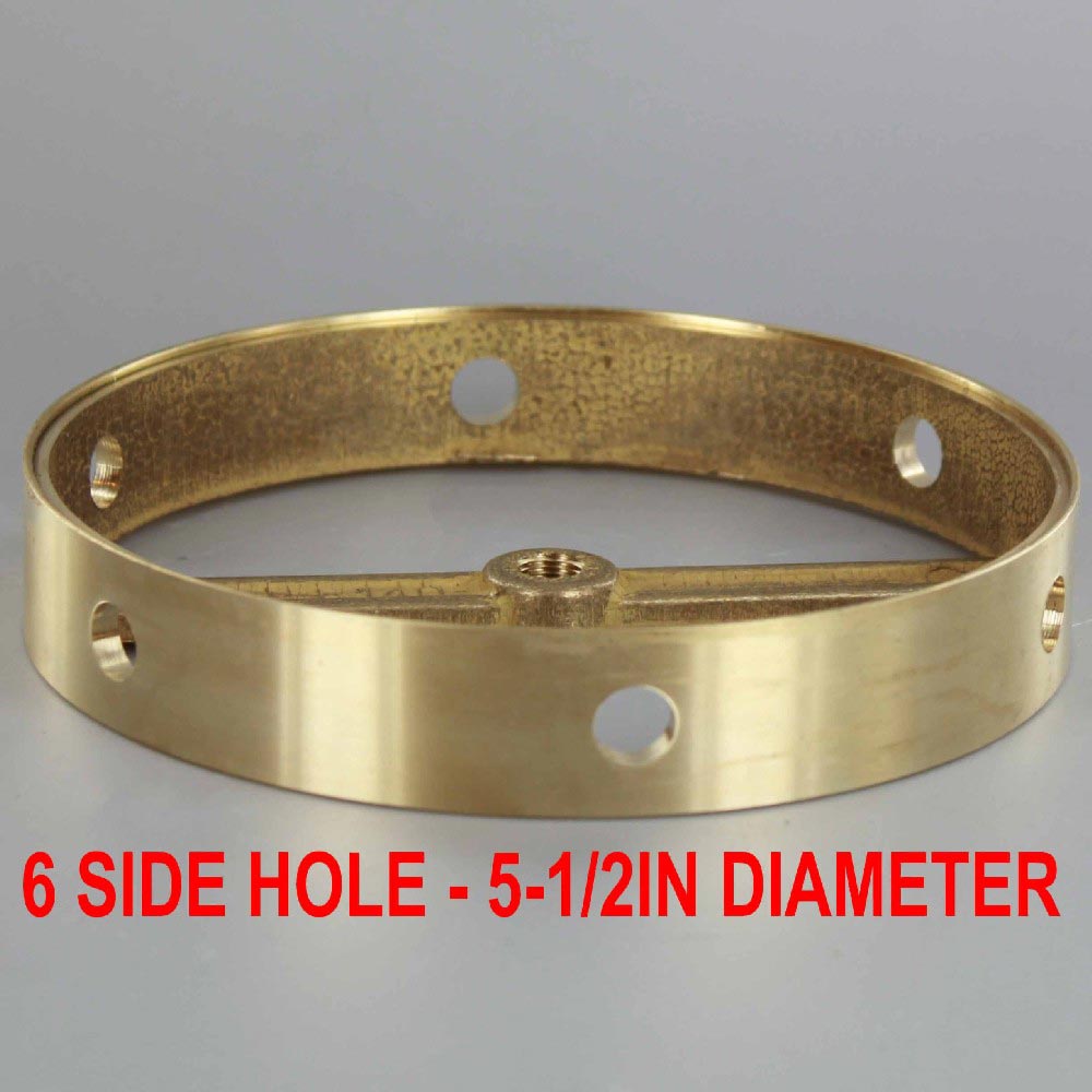 Lamp Parts Lighting Chandelier 6 Side Hole 5 1 6 Side Hole 5 1 2in Diameter Cast Brass Ring