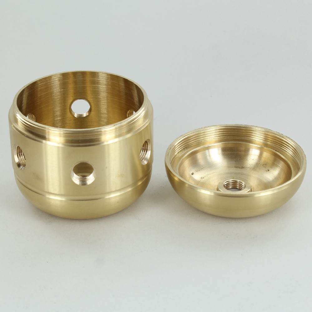NEW-OLD STOCK Turned Brass 4 hole Small Cluster Body 2 part 1-1//8/"d x 1-1//8/"h