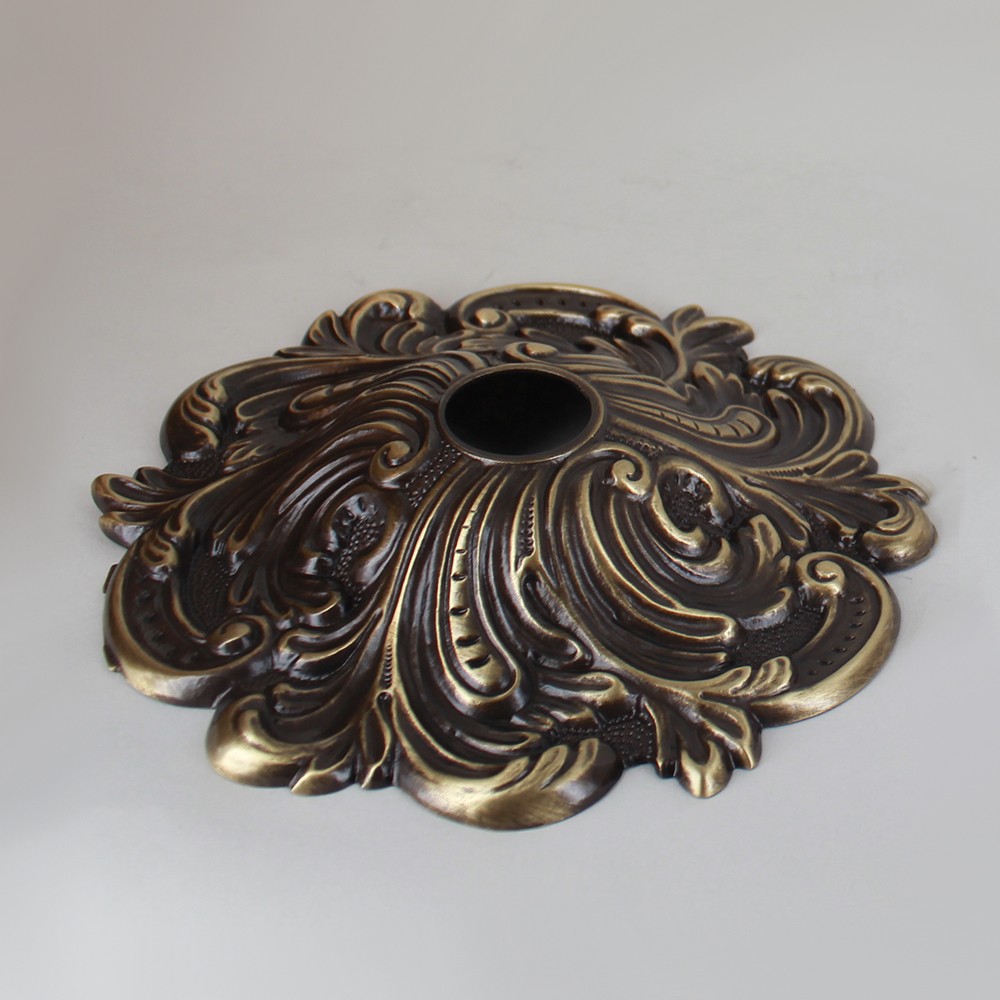 Lamp Parts Lighting Chandelier Antique Brass Antique Brass Finish Cast Swirl Canopy With 1 16 Slip Through Hole