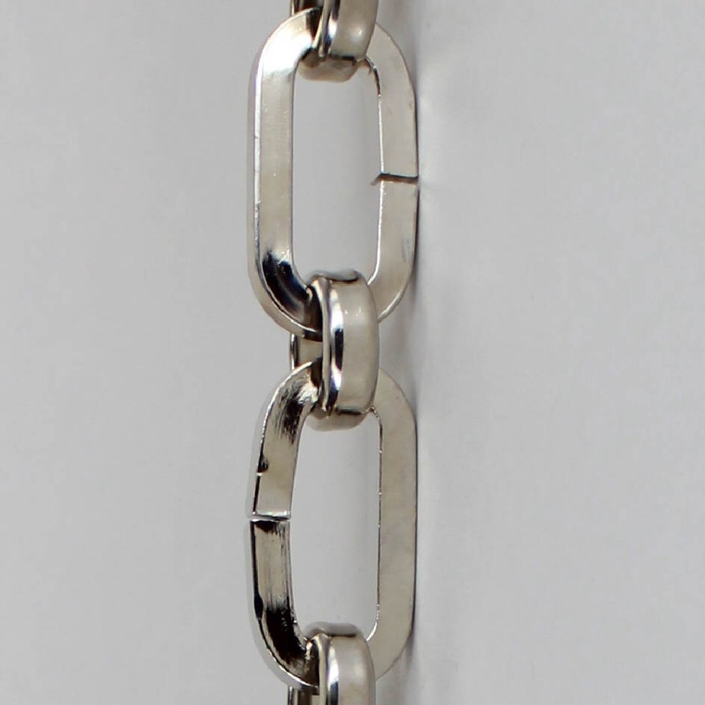 Lamp Parts Lighting Chandelier Polished Nickel Polished Nickel Finish Brass Square Wire Oval Chain With Round Link