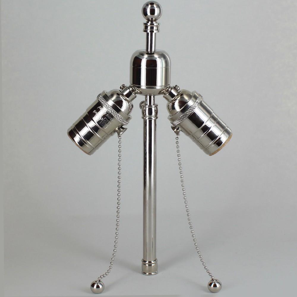 Lamp Parts Lighting Chandelier Polished Nickel Polished Nickel Finish Adjule Stem Cer With 3 4in Ball Finial