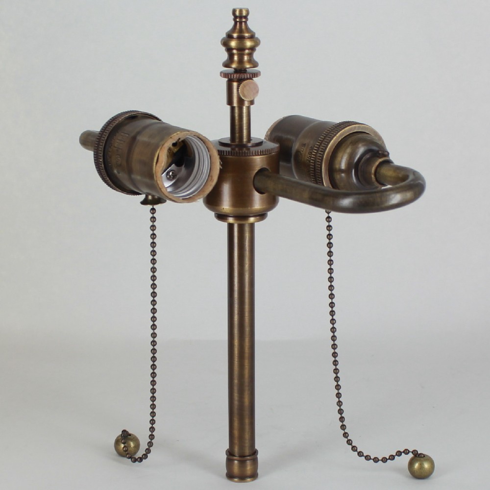 Lamp Parts - Lighting Parts - Chandelier Parts 5in. Bottom Stem Bottom Stem Antique Brass Finish Pull Chain S-Cluster - Lamp Parts - Lighting Parts - Chandelier Parts 5in. Bottom Stem