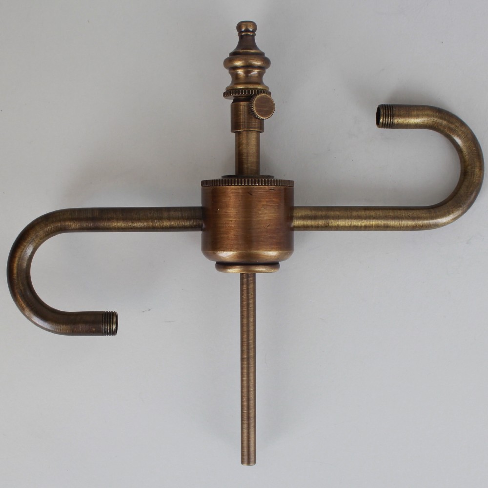 Lamp Parts Lighting Chandelier Antique Brass Antique Brass Finish Adjule S Cer With Shade Rest And Finial