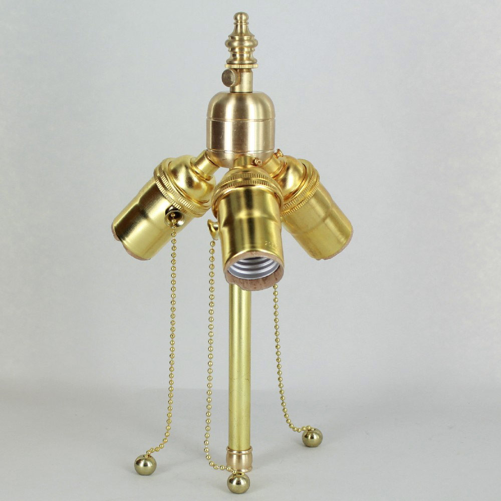 Lamp Parts Lighting Chandelier Unfinished Brass 3 Unfinished Brass 3 Light Pull Chain Socket Lamp Cer