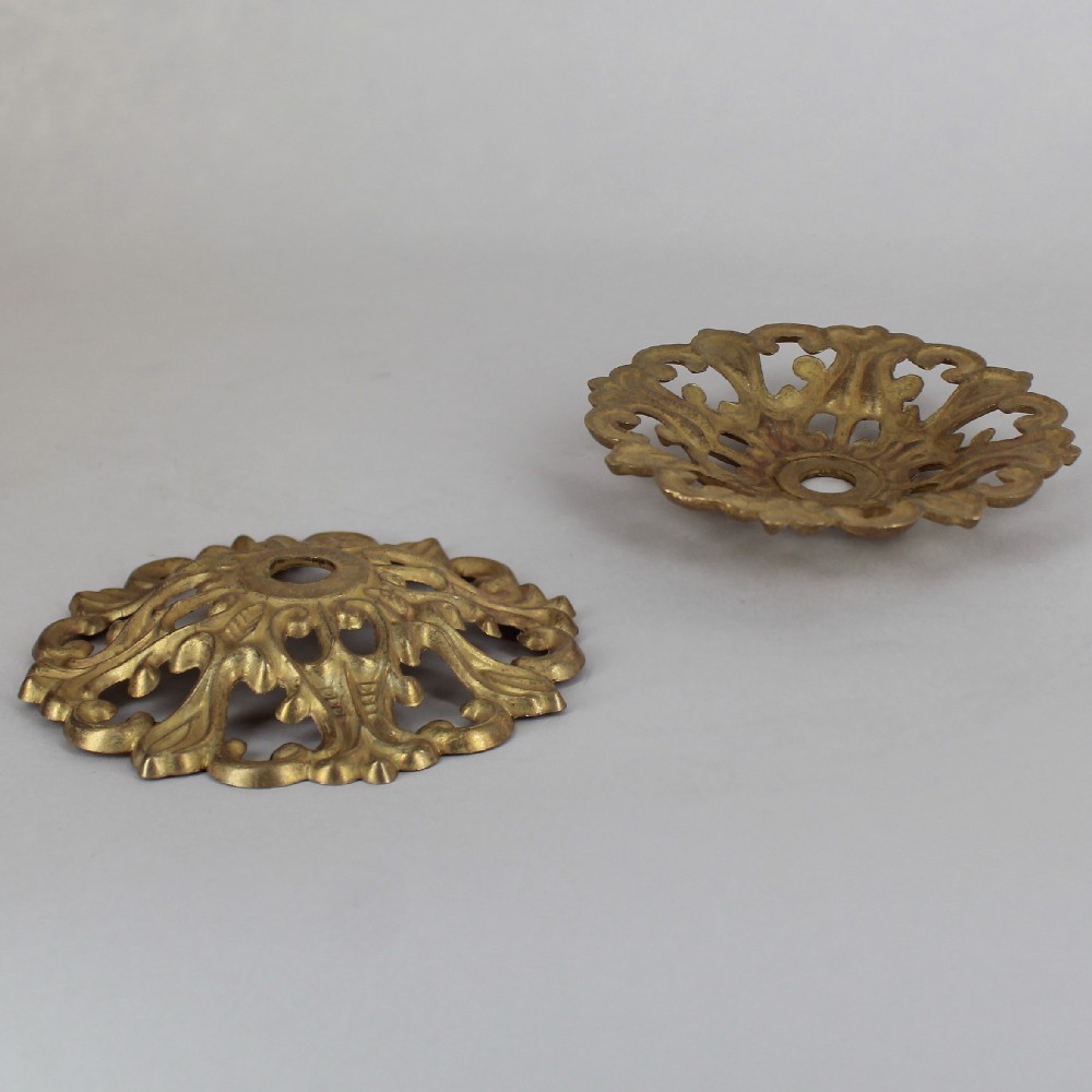 Lamp Parts Lighting Chandelier 3 7 8in Flat Cast Flat Cast Bobeche W 1 8sl Hole Brass