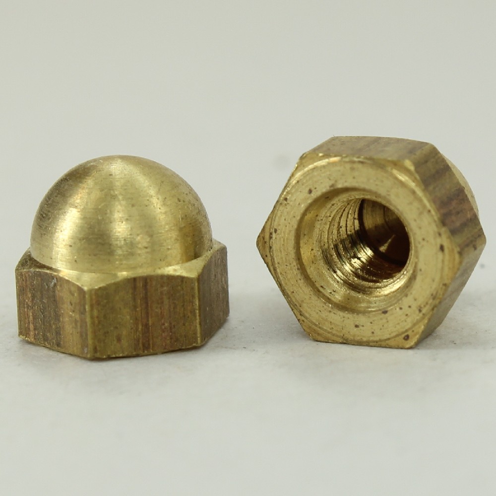 Lamp Parts Lighting Chandelier 8 32 Female 8 32 Female Threaded Acorn Hexagon Cap Nut Unfinished Brass