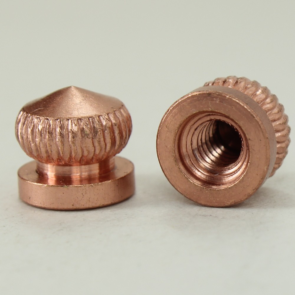 Lamp Parts Lighting Chandelier 8 32 Female 8 32 Female Threaded Knurled Small Acorn Cap Nut Copper Plated Finish