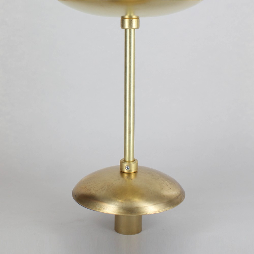 3IN. UNFINISHED BRASS. NECKLESS E-12 CANDELABRA GLASS FIXTURE WITH 6IN.STEM. FULLY ASSEMBLED
