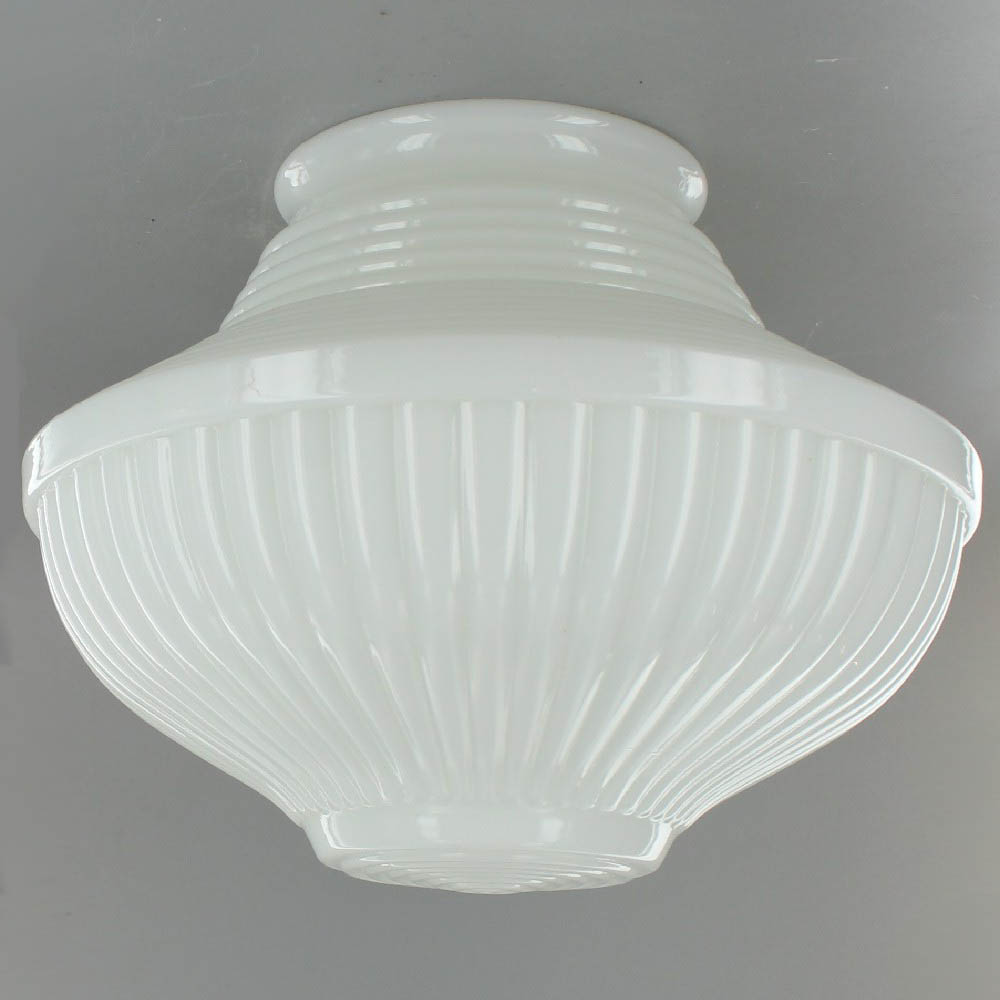 8 1 4in Diameter Opal Glass Deco Style Pendant Shade With Fitter