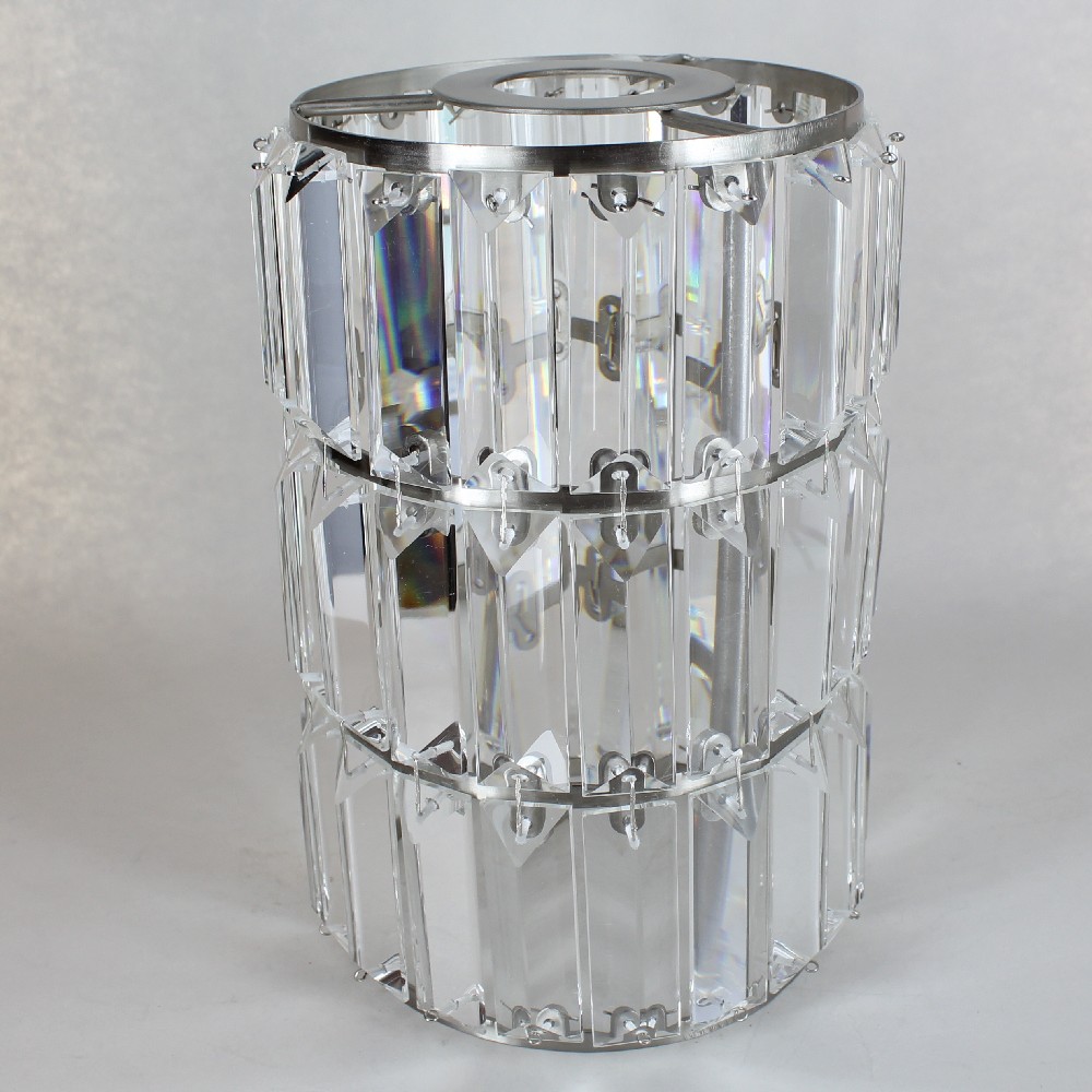 Lamp Parts Lighting Chandelier 6in Diameter X 8 7 6in Diameter X 8 7 8in Height Brushed Nickel Crystal Prism Cylinder Shade With