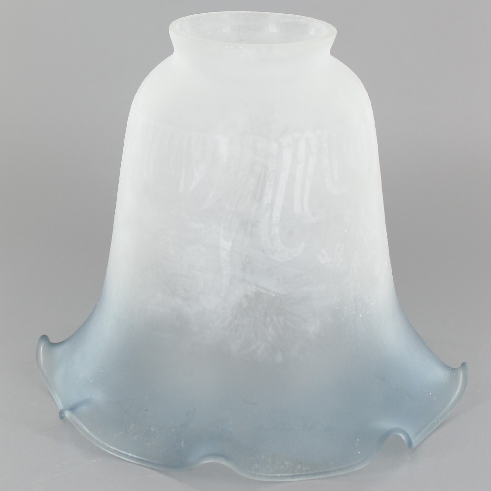 Lamp Parts Lighting Chandelier Frosted With Clear Frosted With Clear Flower And Blue Ruffle 2 1 4in Neck