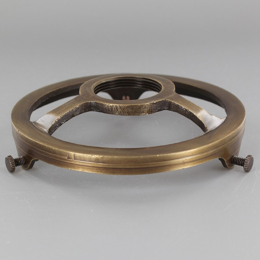 Lamp Parts - Lighting Parts - Chandelier Parts 4in. Antique Brass Antique Brass Finish Cast Brass Uno Threaded Shade Holder - Lamp Parts - Lighting Parts - Chandelier Parts 4in. Antique Brass