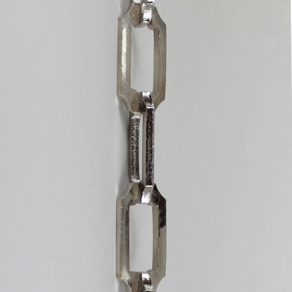 POLISHED NICKEL FINISH BRASS GOTHIC STYLE CHAIN WITH SOLDERED CLOSED LINKS