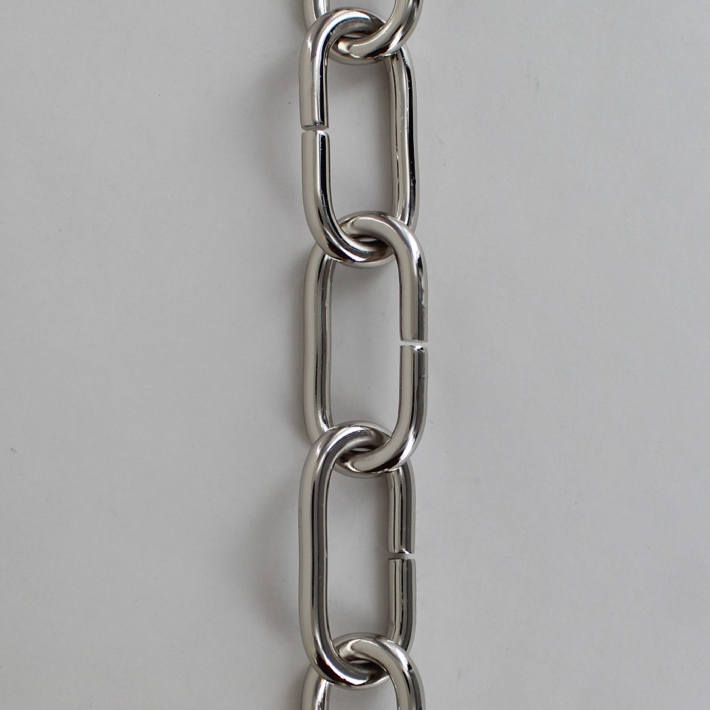 NICKEL PLATED SOLID BRASS LARGE OVAL 5/16IN. THICK CHAIN