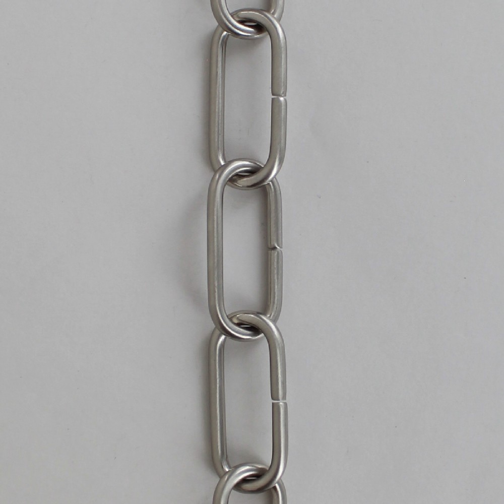 SATIN NICKEL FINISH SOLID BRASS SMALL ELONGATED OVAL 1/8IN. THICK CHAIN