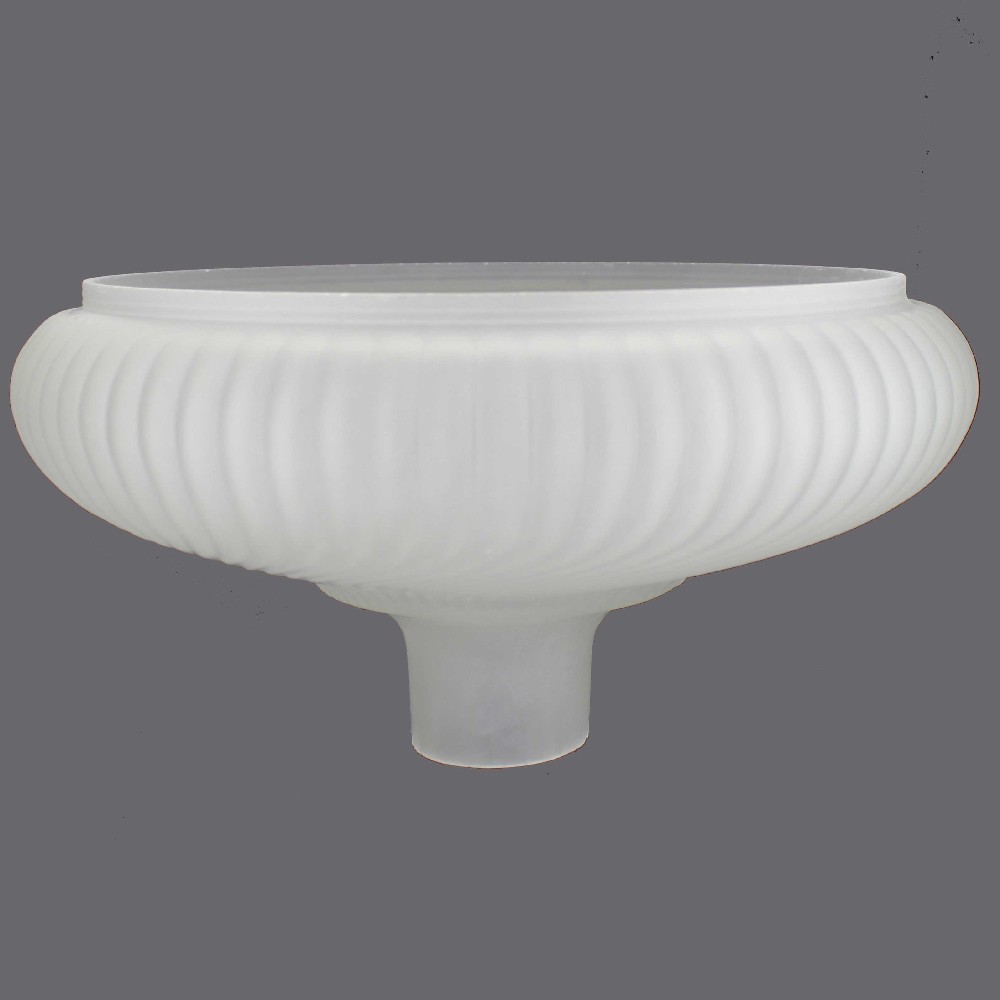 14IN. FROSTED RIBBED SWIRL TORCHIERE SHADE WITH 2-3/4IN. NECK