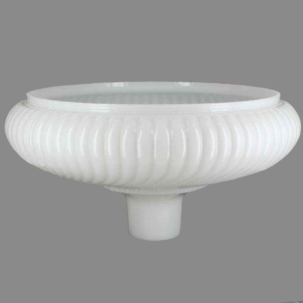 14IN. OPAL WHITE RIBBED SWIRL TORCHIERE SHADE WITH 2-3/4IN. NECK