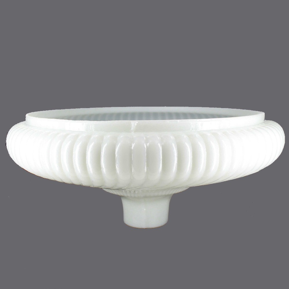 16IN. OPAL WHITE RIBBED SWIRL TORCHIERE SHADE WITH 2-3/4IN. NECK