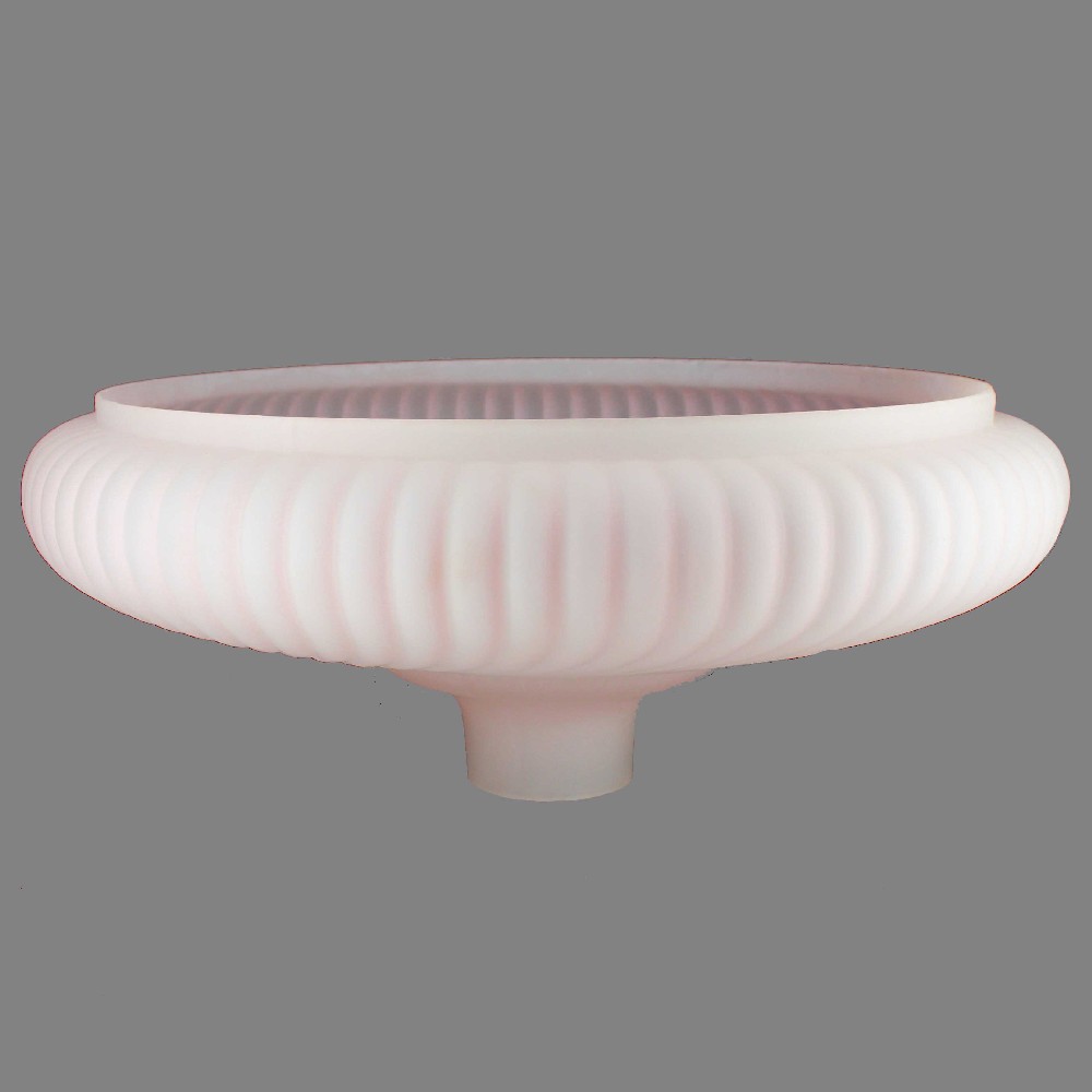 16IN. PINK FROSTED RIBBED SWIRL TORCHIERE SHADE WITH 2-3/4IN. NECK