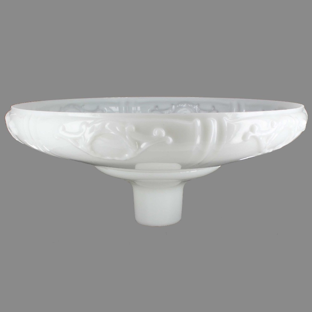 16-1/4IN. OPAL WHITE FRENCH DESIGN TORCHIERE SHADE WITH 2-3/4IN. NECK
