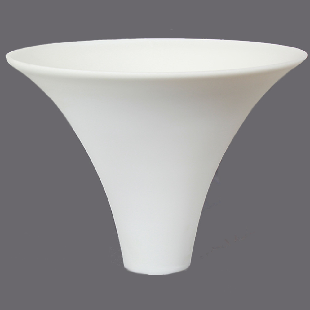 FROSTED OPAL WHITE GLASS TRUMPET STYLE TORCHIERE SHADE WITH 3-1/4IN. NECK
