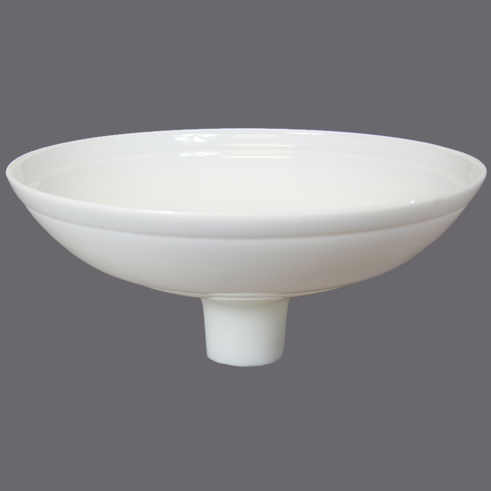 16-1/4IN. OPAL WHITE BOWL WITH LINE TORCHIERE SHADE WITH 2-3/4IN. NECK