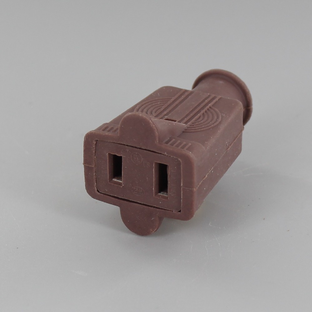 BROWN RUBBER POLARIZED OUTLET WITH SCREW TERMINAL WIRE CONNECTION